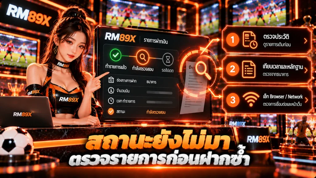 ฝาก RM89x ผ่านธนาคาร