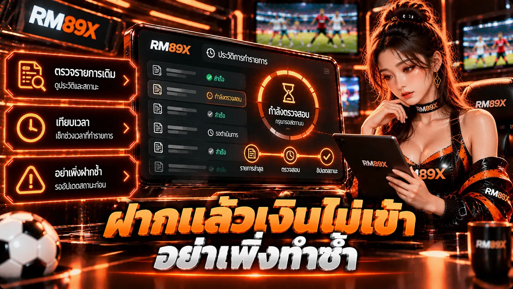 ฝากเงิน RM89x แล้วเงินไม่เข้า